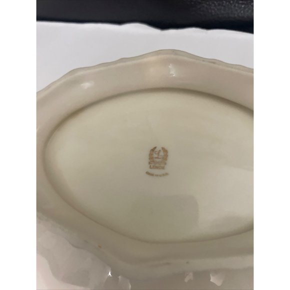11” Lenox SYMPHONY Oval Footed Serving Dish Bowl Centerpiece Scalloped Fluted - Picture 4 of 6